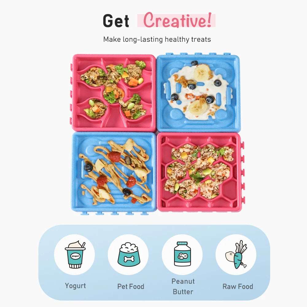 Dog Puzzle Toy and 4in1 Silicon Licking Mat Interactive for Large Smart Dog Cat IQ Training Pet Slow Eating Feeder Nonslip Bowl