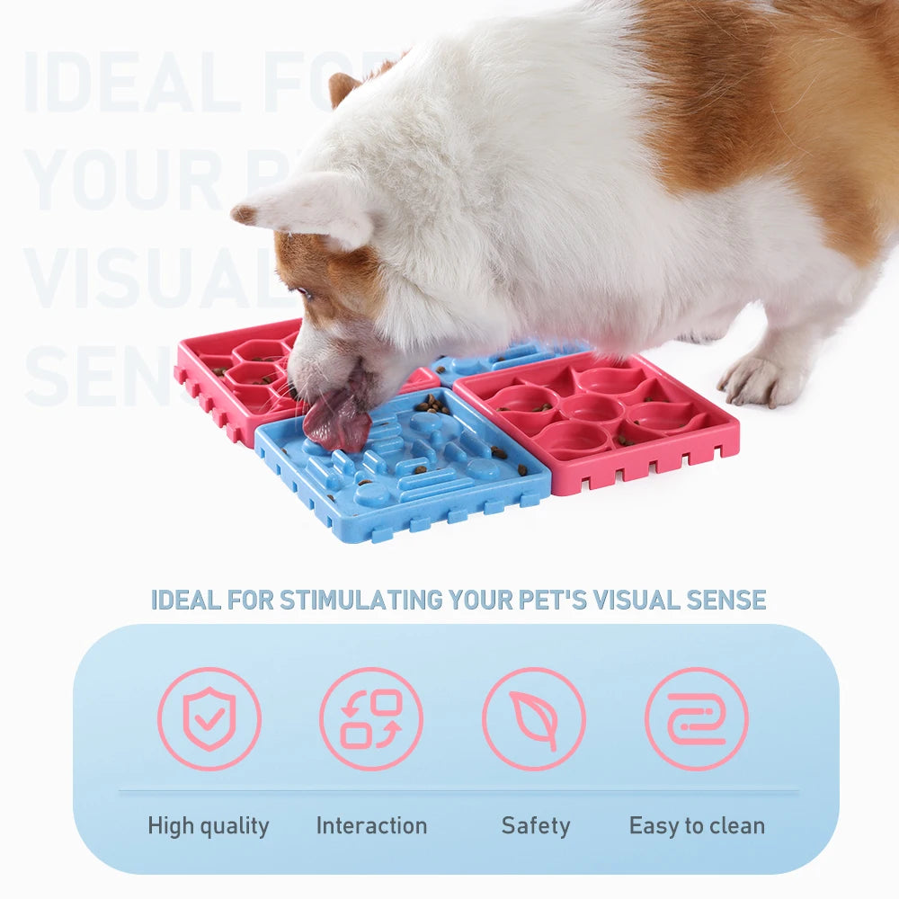 Dog Puzzle Toy and 4in1 Silicon Licking Mat Interactive for Large Smart Dog Cat IQ Training Pet Slow Eating Feeder Nonslip Bowl