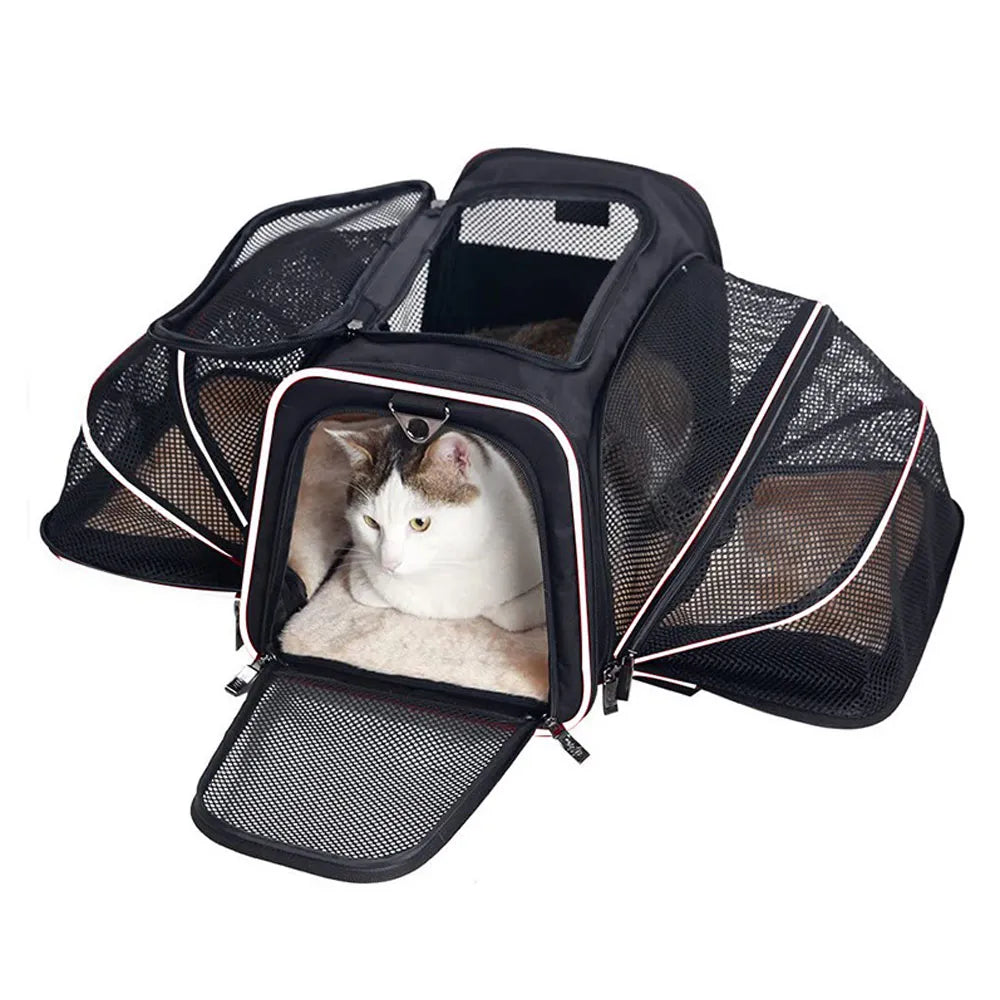 Pet Carriers Portable Breathable Foldable Zippered Bag