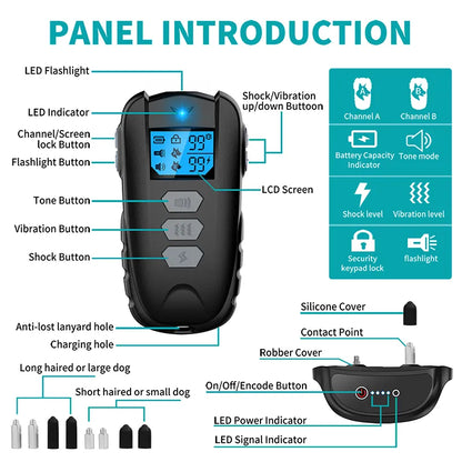 1000 ft Electric Dog Training Collar with Remote Control