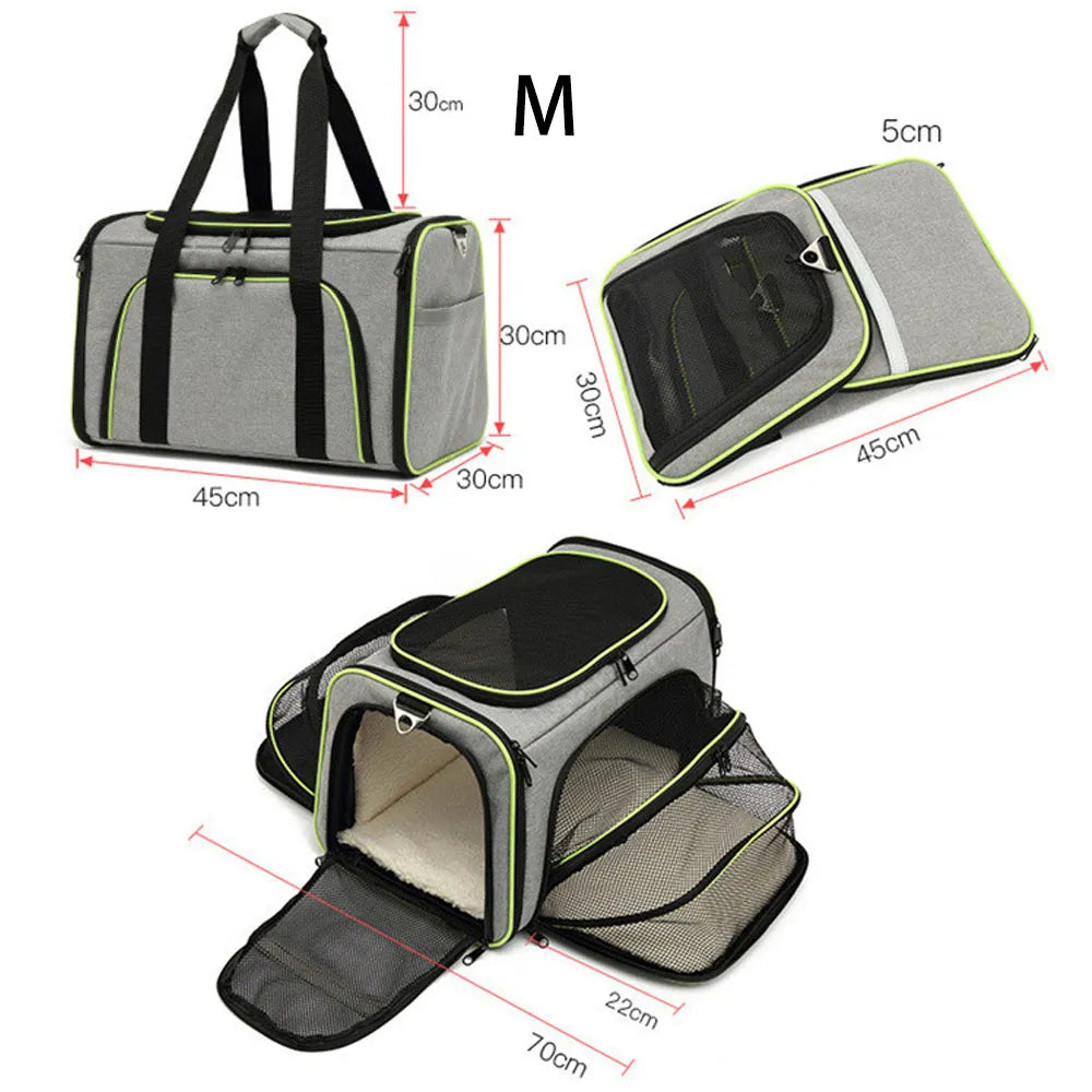 Pet Carriers Portable Breathable Foldable Zippered Bag