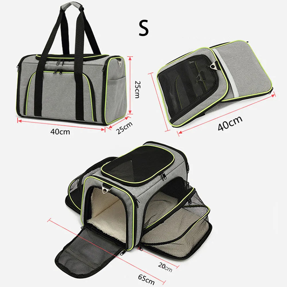 Pet Carriers Portable Breathable Foldable Zippered Bag