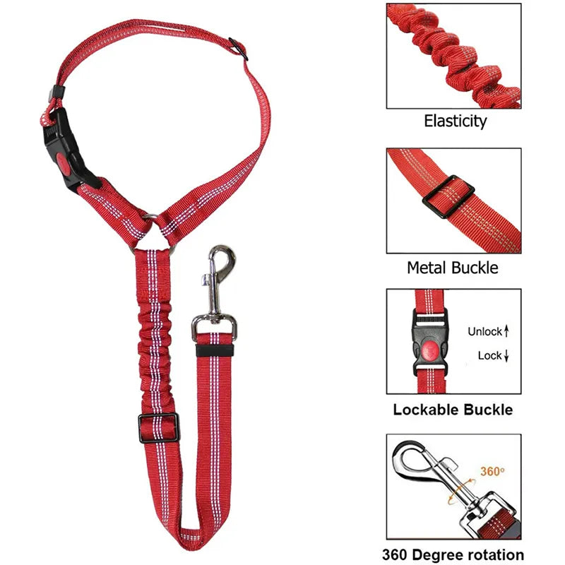 Pet Adjustable Harness-Leash Seat Belt