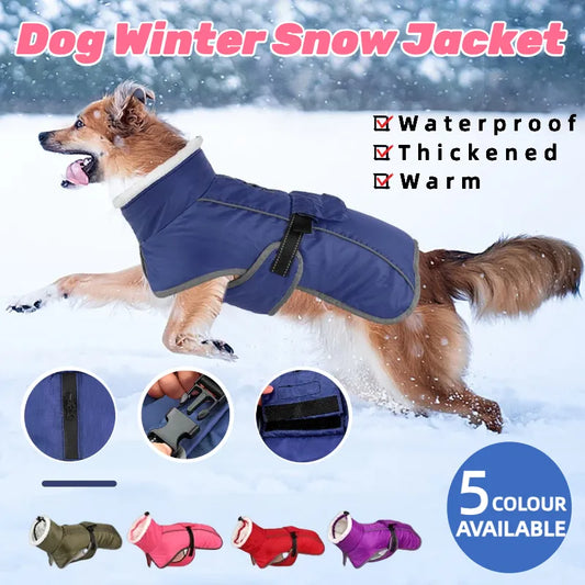 Reflective Warm Large Dog Waterproof Jacket & Plush Coat