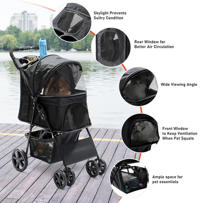 Portable Breathable Foldable Pet Stroller Carrier