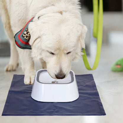 Dog Drinking Bowl Floating Pet Dog Water Feeder Bowl with Waterproof Cloth Mat Splash-free Plastic Water Dispenser