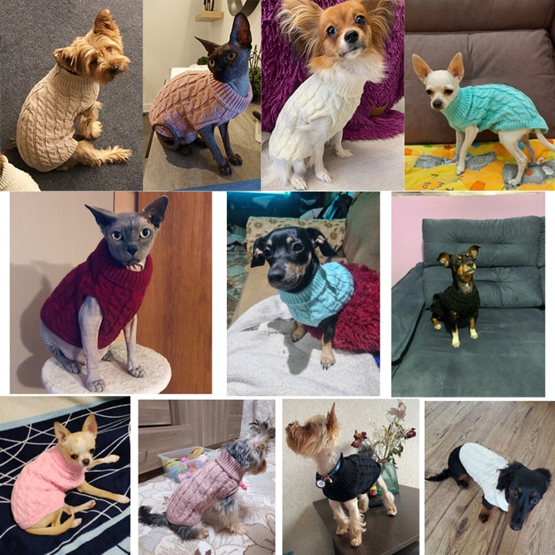 Pet Winter Warm Turtleneck Sweaters