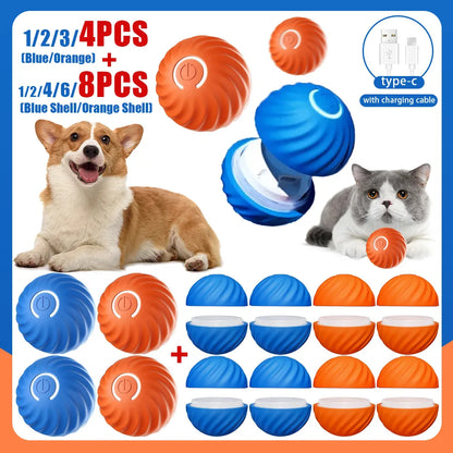 Dog Toy Interactive Smart Pet Toy Automatic Moving Ball USB Rechargeable Dog Balls with Shell Rubber Electric Dogs Accessories