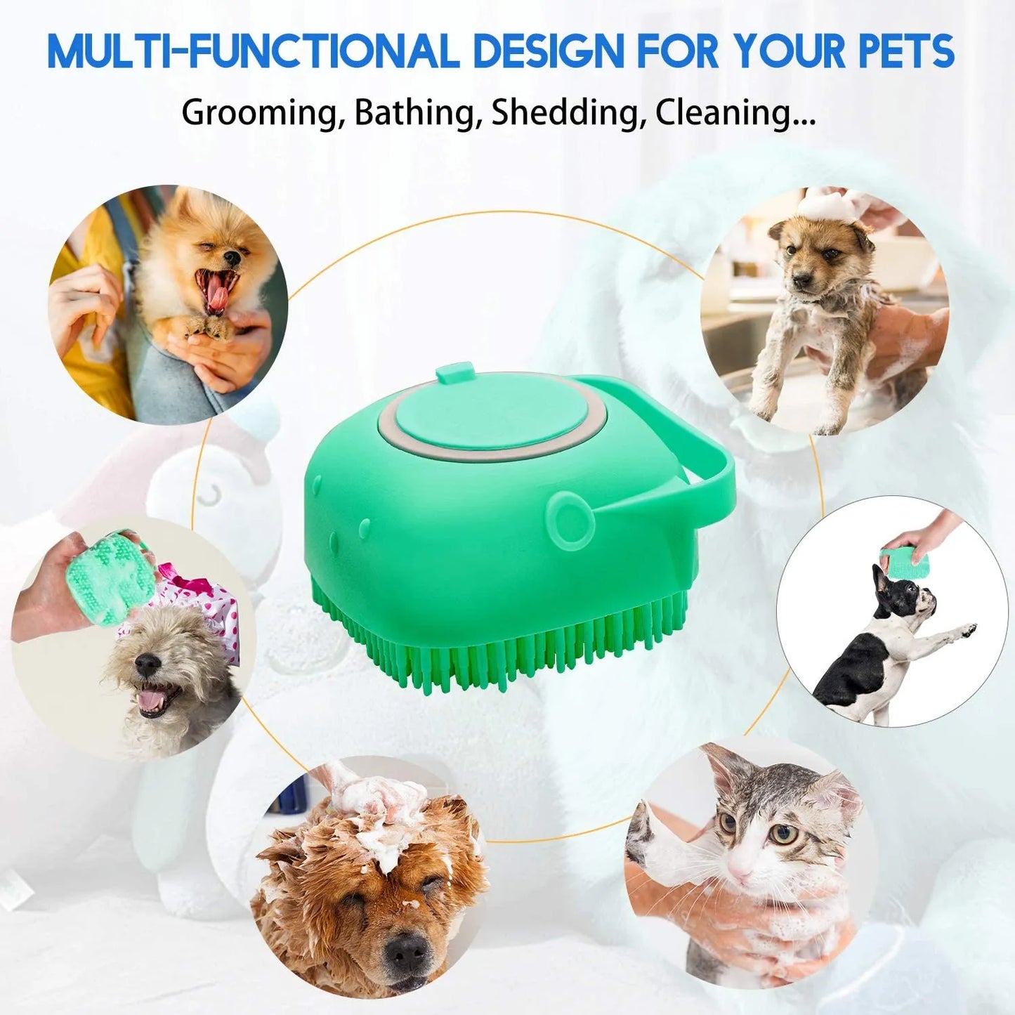 Pet Shampoo Comb Brush Massager