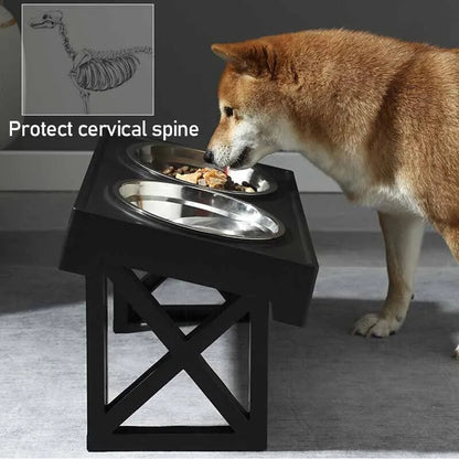 Elevated Adjustable Height Food and Water Dish Bowl Stand