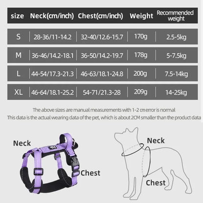 No-pull Dog Padded Harness with Reflective Chest Strap