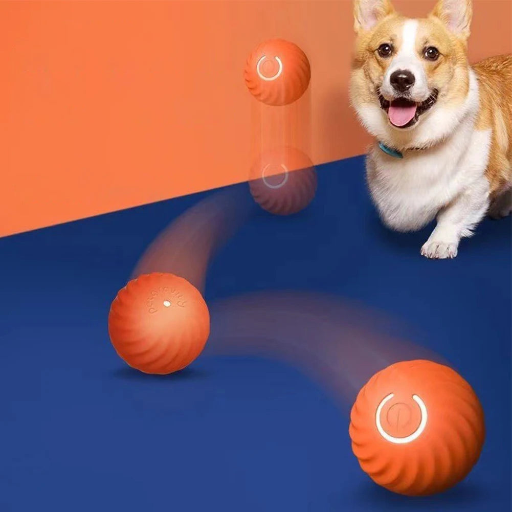 Dog Toy Interactive Smart Pet Toy Automatic Moving Ball USB Rechargeable Dog Balls with Shell Rubber Electric Dogs Accessories