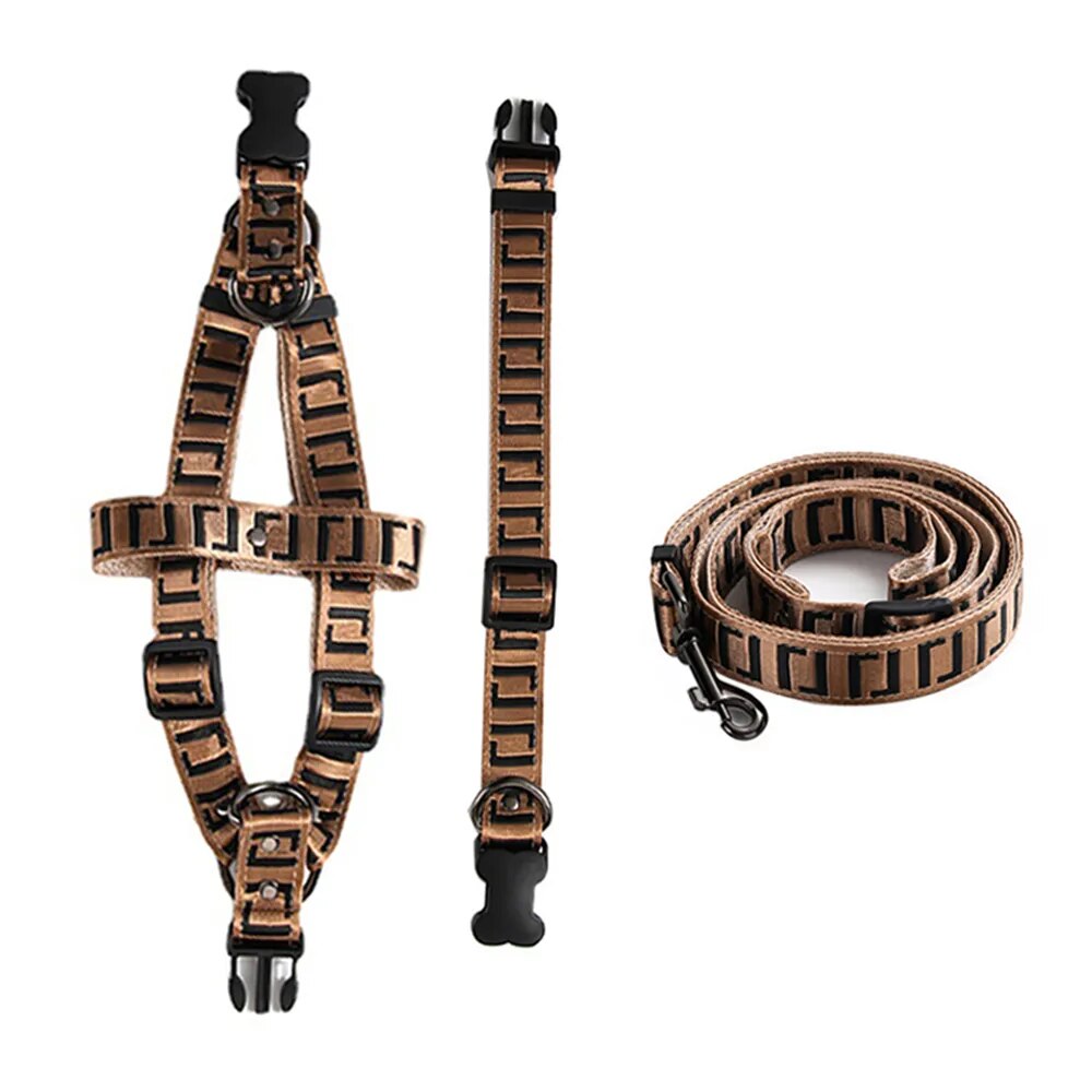 Luxury Designer Fashion Harness and Leash Collar Set