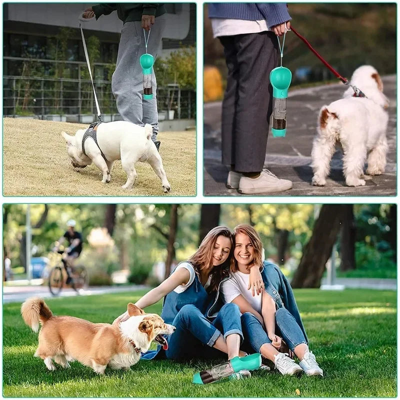 4 in 1 Portable Pet Water Bottle and Food Dispenser