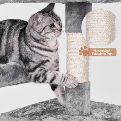 64.5inches Cat Tree Multi-Level Cat Tower for Indoor Cats With Scratching Posts Board Cats Pet Products Toys Things Toy Scratch