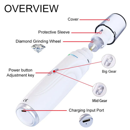 Electric Pet Rechargeable Nail Grinder 2-Speed