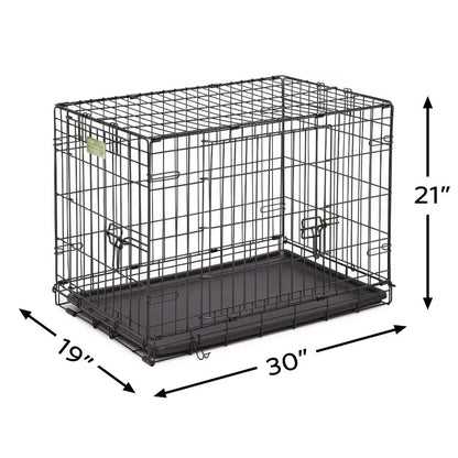 Dog Cage and Wool Pet Bed with 2 Bowls Kit