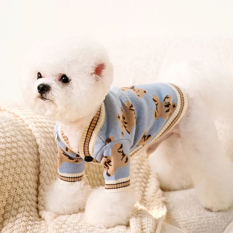 Luxury Dog Cardigan Sweater for Small Pet