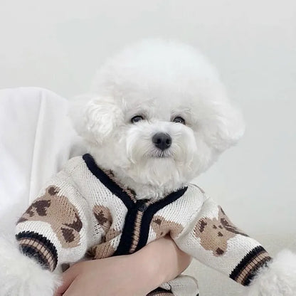 Luxury Dog Cardigan Sweater for Small Pet