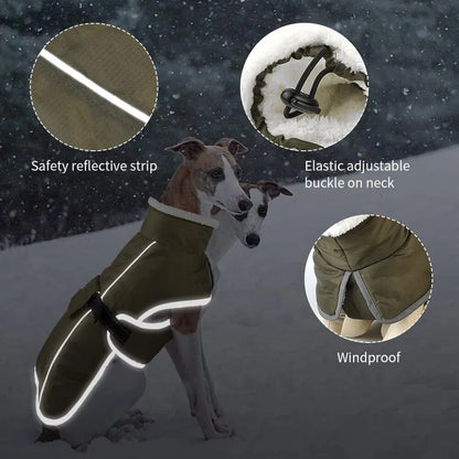 Reflective Warm Large Dog Waterproof Jacket & Plush Coat