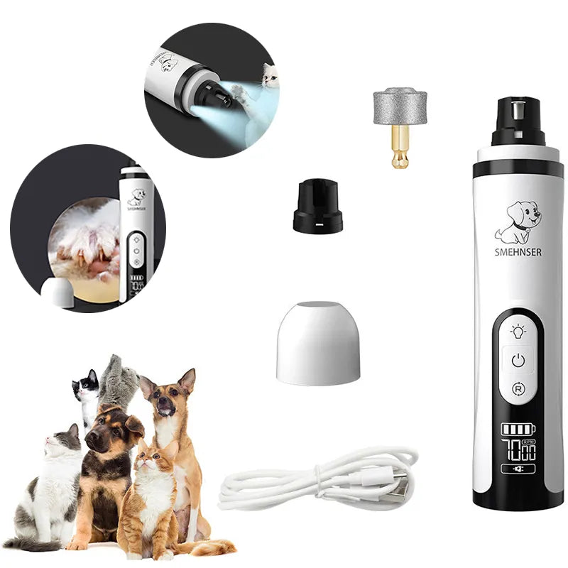 Electric Pet Nail Grinder With LED Light