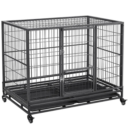 43inch Heavy Duty Metal Dog Cage Kennel,