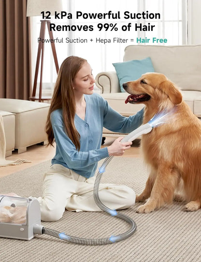 HiCOZY S1+ Pet Grooming Vacuum, Minimum 45dB Pet Friendly Cozy Mode, 12Kpa Dog Vacuum for Shedding