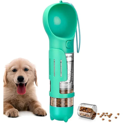 4 in 1 Portable Pet Water Bottle and Food Dispenser