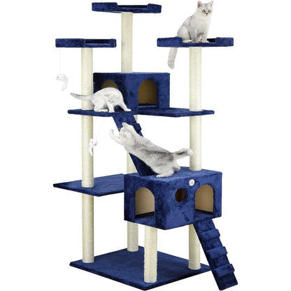 Go Pet Club Cat Tree, 50W x 26L x 72H, Blue