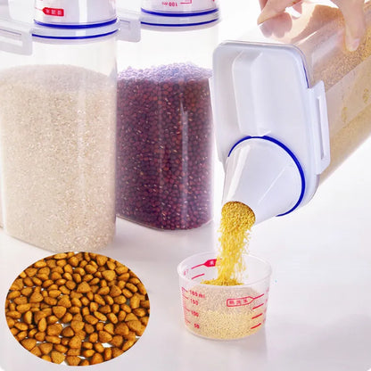 Pet Food Storage Container with Measuring Cup