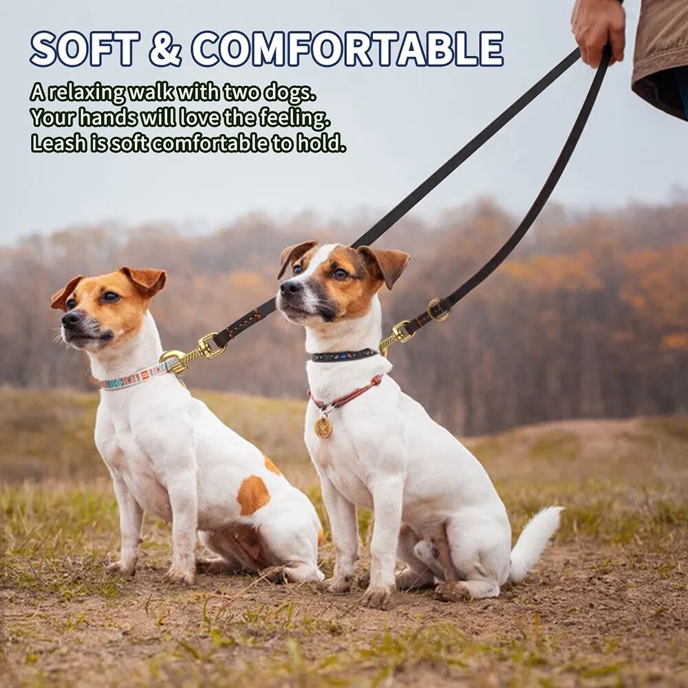 Multi-functional Leather Adjustable Dog Leash