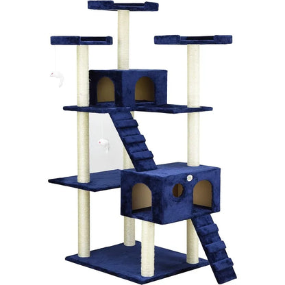 Go Pet Club Cat Tree, 50W x 26L x 72H, Blue