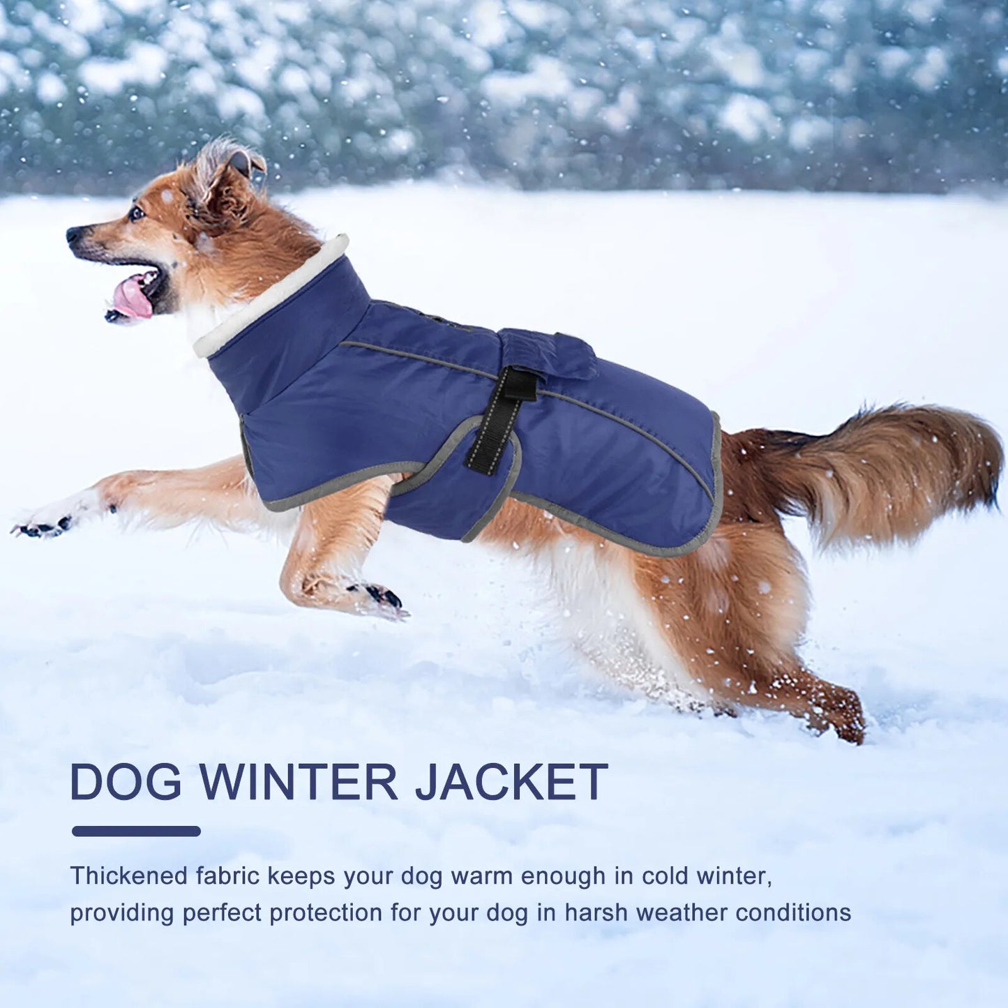 Reflective Warm Large Dog Waterproof Jacket & Plush Coat