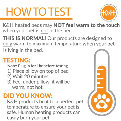 K&H Pet Products Deluxe Lectro-Kennel Heated Pad Gray Small 18.5 X 12.5 Inches