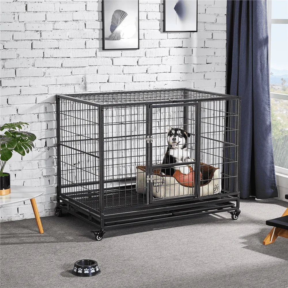 43inch Heavy Duty Metal Dog Cage Kennel,