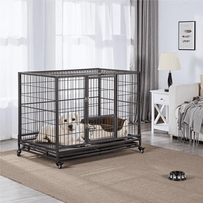 43inch Heavy Duty Metal Dog Cage Kennel,