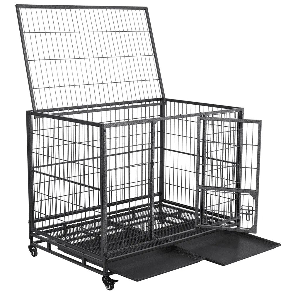 43inch Heavy Duty Metal Dog Cage Kennel,