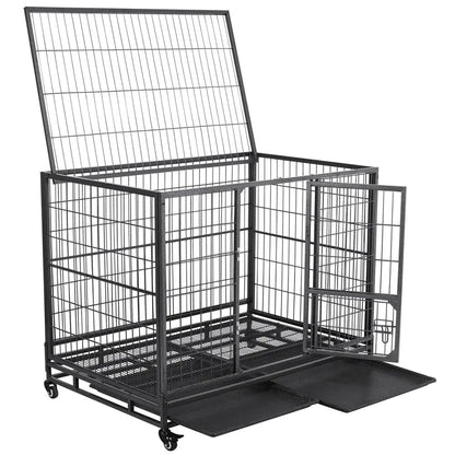 43inch Heavy Duty Metal Dog Cage Kennel,