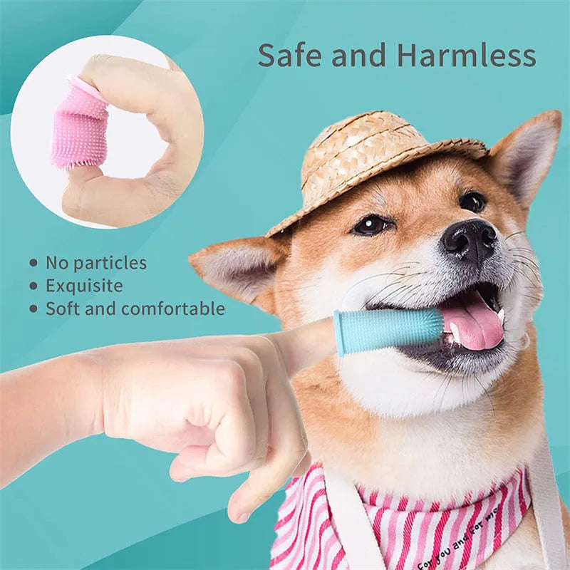 Dog Nontoxic Silicone Soft Pet Finger Toothbrush