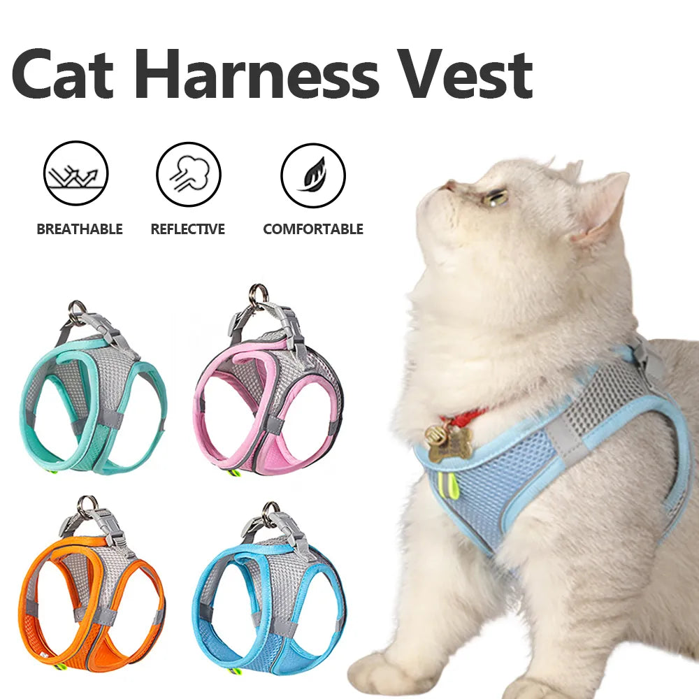 Cat Reflective Vest Breathable Harness