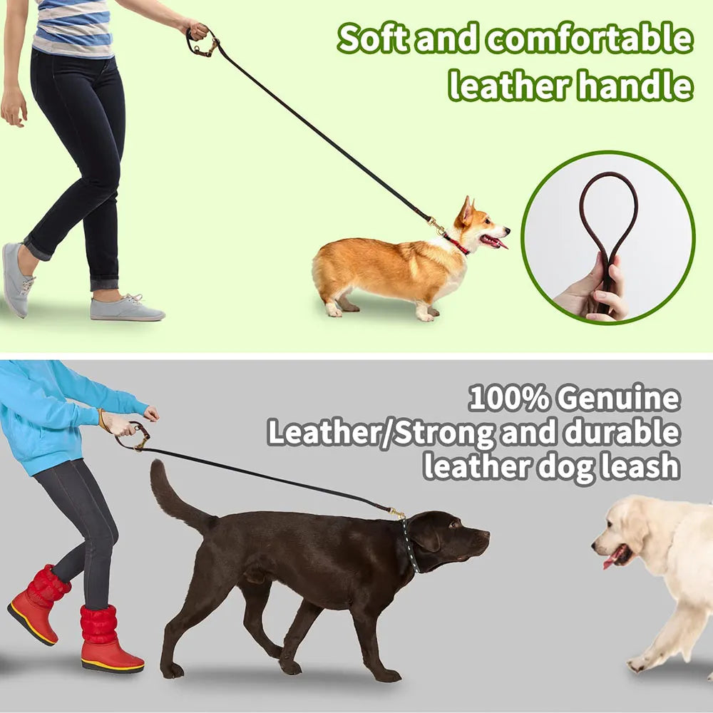 Multi-functional Leather Adjustable Dog Leash