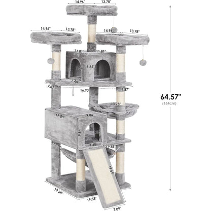 64.5inches Cat Tree Multi-Level Cat Tower for Indoor Cats With Scratching Posts Board Cats Pet Products Toys Things Toy Scratch