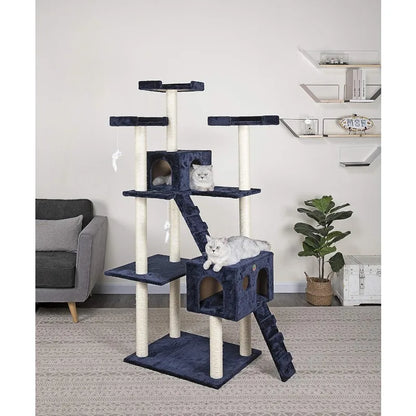 Go Pet Club Cat Tree, 50W x 26L x 72H, Blue