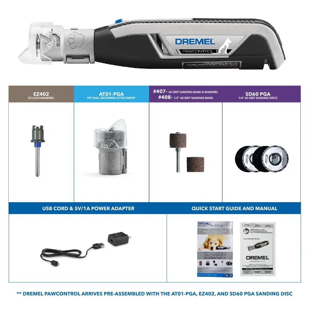 Pet Cordless Rotary Nail Grooming Kit