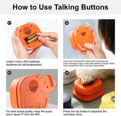 Pet Button Record Talking Communication Vocal Trainer